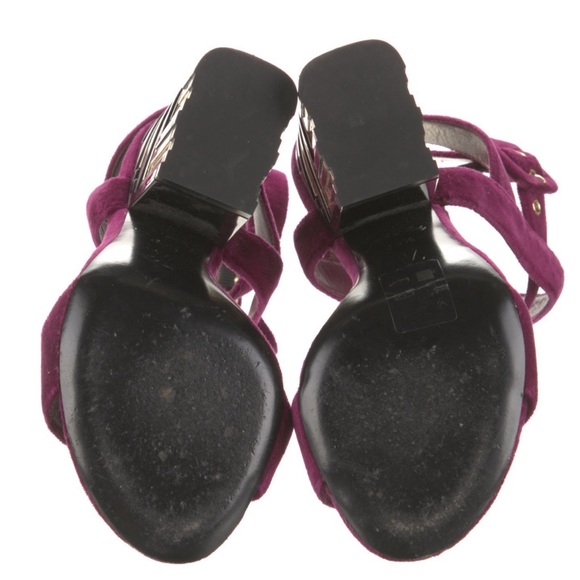 Louis Vuitton purple strappy monumental heel size 35.5 - Picture 4 of 5